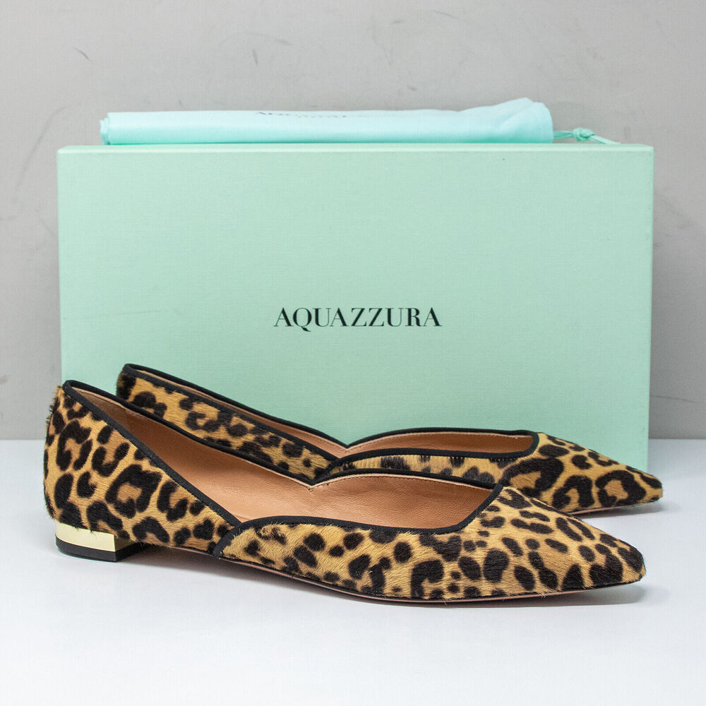 Aquazzura Maia Leopard Flats, Size 38.5 EU (8.5 US)